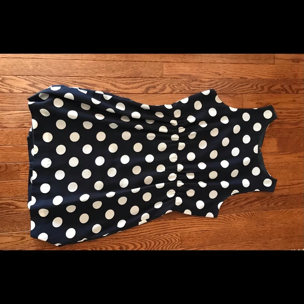 Sleeveless Black and White Polka Dot Dress